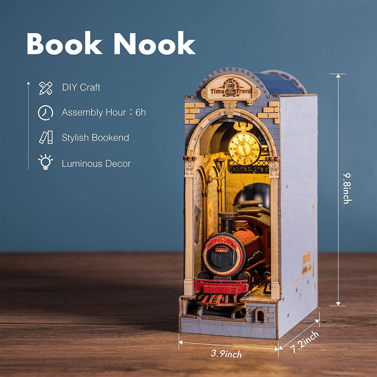 Falling Sakura Book Nook Kit – DIY 3D Wooden Japanese Street Bookshelf Insert with LED Light