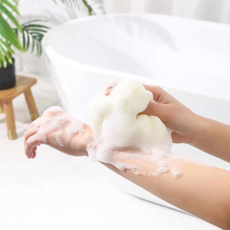 Japanese-Style Shower Loofah Pouf – Large 50 g Mesh Bath Flower Ball Body Scrubber (10 cm / 3.9 in Diameter)